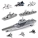 Crelloci Aircraft Carrier Military Naval Ship with Pull Back Army Fighter Jet Toy Small Scale Model Plane Submarine Kids Play Vehicle Set for Boy Girl Children - Image 4