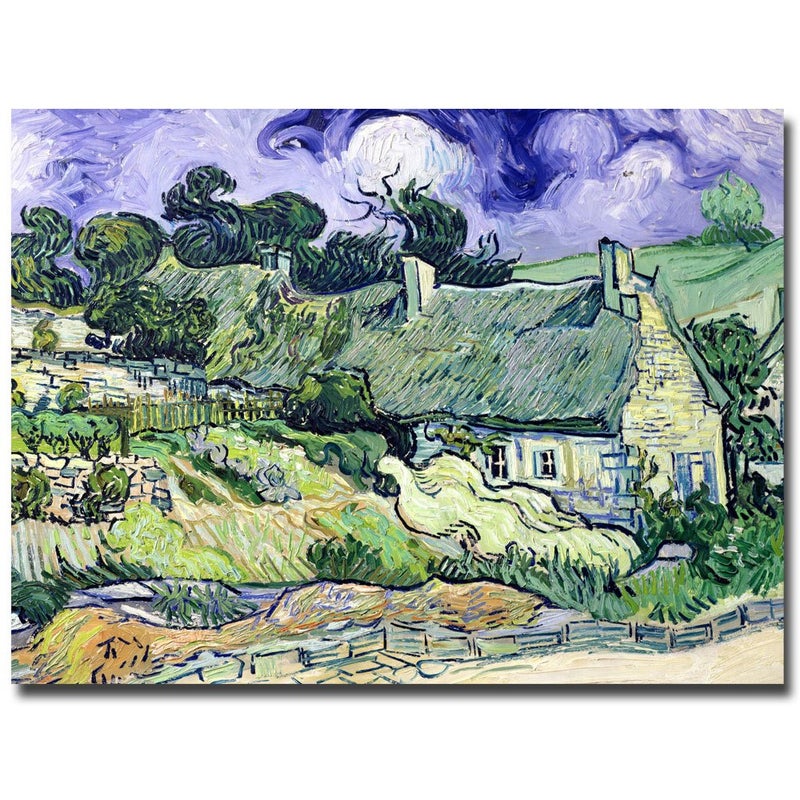 Trademark ART Vincent van Gogh Cottages at AuverssurOise Canvas Art 26 by 32Inch