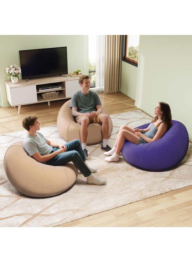 Halamine Bean Bag Chair, Inflatable Bean Bag Sofa, Leisure Blow up Chairs,  Folding Lazy Sofa For for Movie Outdoor Room Bedroom Reading Camping(Purple) - Image 5