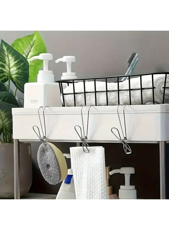 15pcs Stainless Steel Windproof Clothes Drying Clip Long Tail Hook Multifunctional Easy Install - Image 5