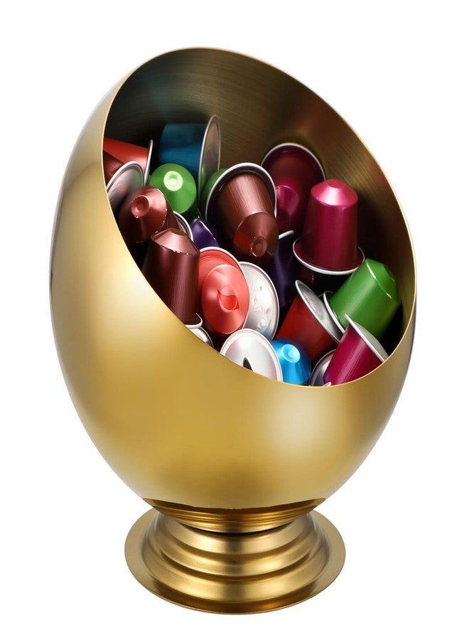 ELLDOO Coffee Pod Holder, Gold Metal Coffee Pod Storage for K Cup Nespresso Vertuo Keurig, Creamer Organizer Candy Bowl Fruit Snacks Jar for Countertop Kitchen Breakroom - Image 1