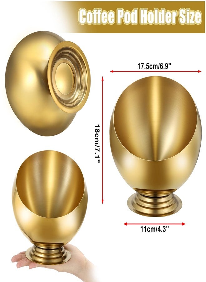 ELLDOO Coffee Pod Holder, Gold Metal Coffee Pod Storage for K Cup Nespresso Vertuo Keurig, Creamer Organizer Candy Bowl Fruit Snacks Jar for Countertop Kitchen Breakroom - Image 2