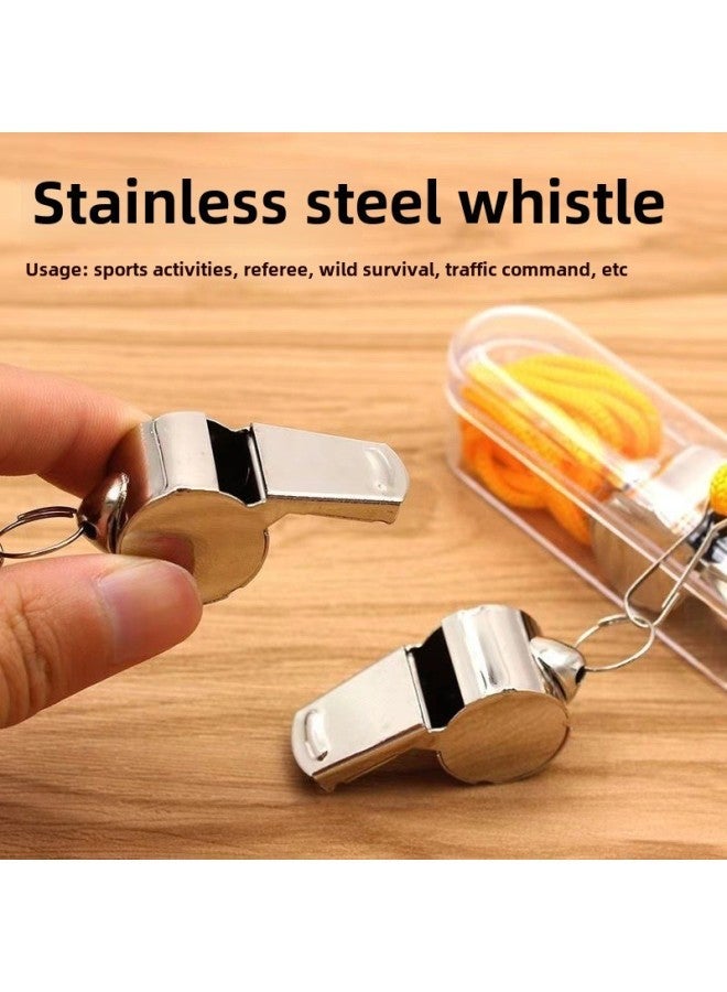 Generic Whistle Super-loud Referee Special Outdoor Training Topper Physical Education Teacher Basketball Coach Professional Lifesaving Football Whistle-Color:Stainless Steel [independent Packaging Bag] 8 Pieces - Image 2