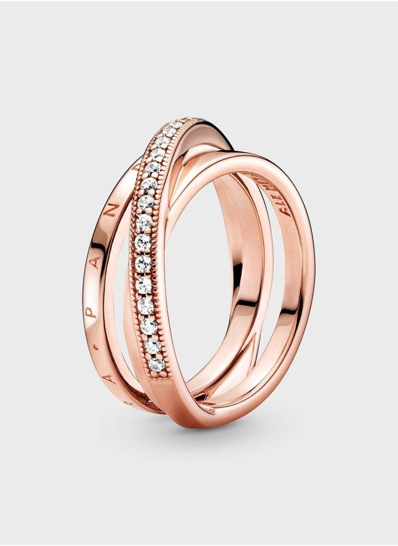 PANDORA Crossover PavÃ© Triple Band Ring  - Image 1