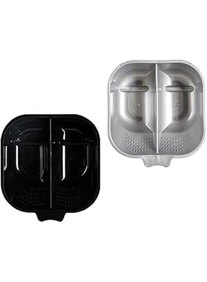 2pcs Black And Gray Hair Dye Mixing Bowls For Salon Home Hair Highlighting - Image 1