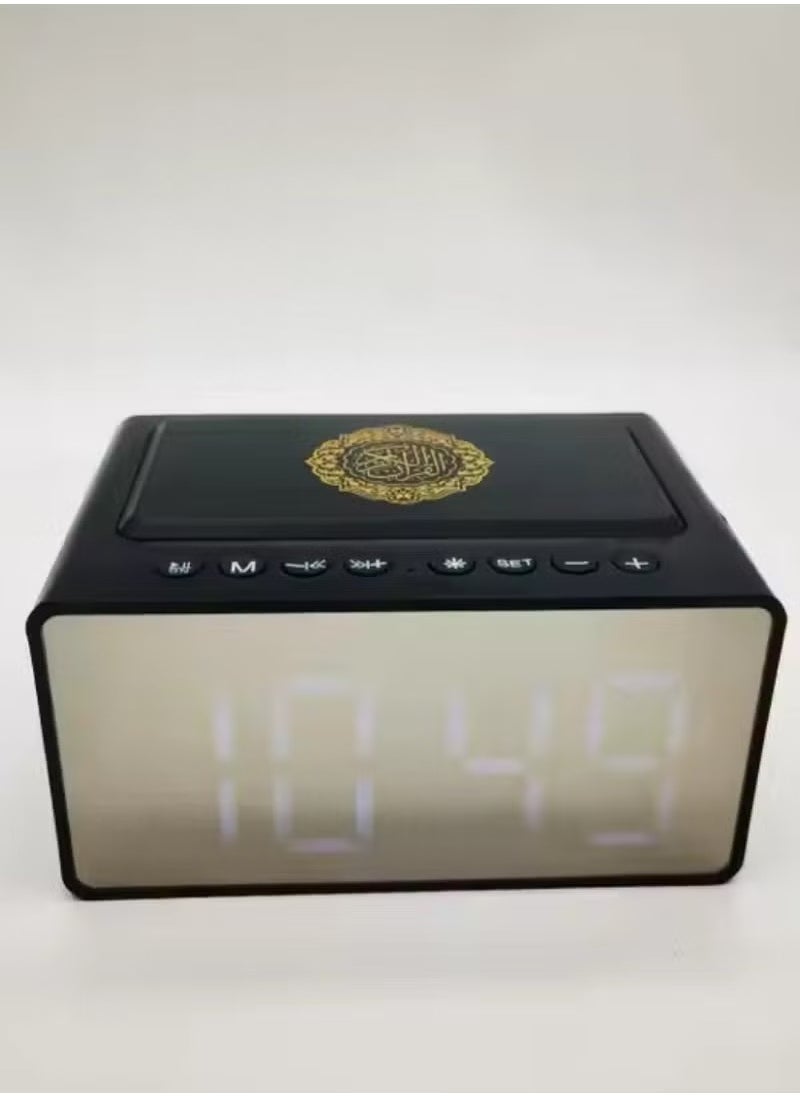 TIGER - Quran Speaker With Azan Clock Alarm Clock Radio With Bluetooth Speaker Alarm Clocks Bedside Powerful Battery Backup And USB Port With App Control LED Display Clock With 8GB Storage SQ808 - Image 1