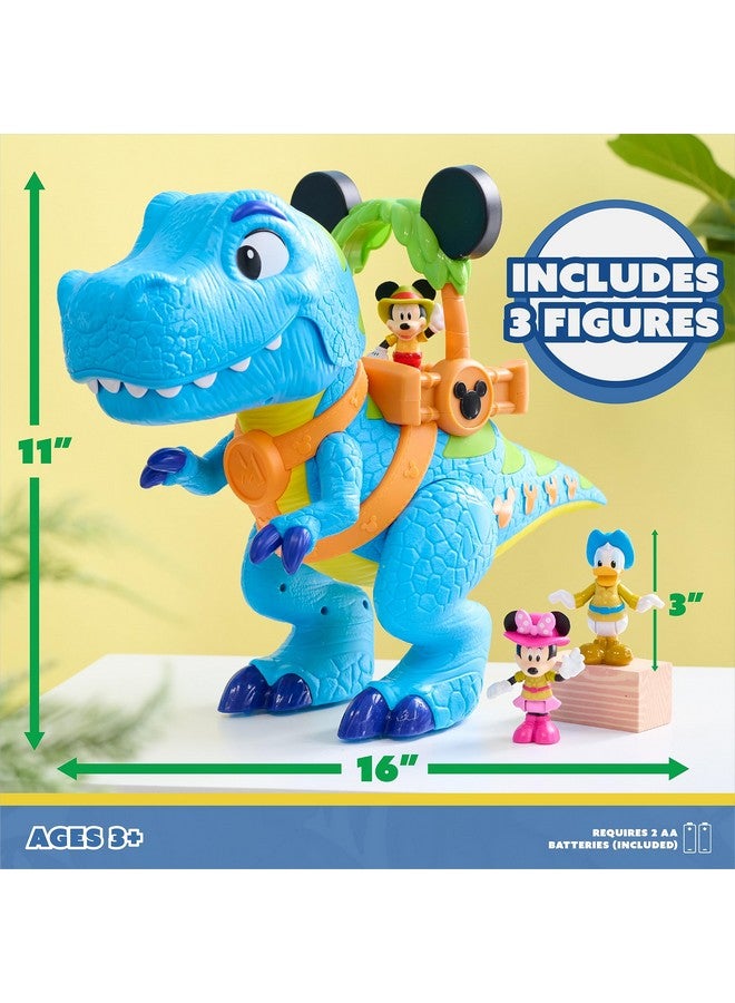 Just Play Disney Junior Mickey Mouse Funhouse Roarin' Safari Dino, 4-piece Figures and Playset, Dinosaur, Kids Toys for Ages 3 Up by Just Play - Image 3