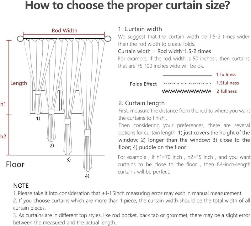 Joydeco Linen Curtains 96 Inch Length 2 Panel Sets,Light Filtering Curtains for Bedroom 52 Inch Wide Living Room Drapes with Back Tabs & Rod Pockets (W52 x L96 Inch, Oatmeal) - Image 5