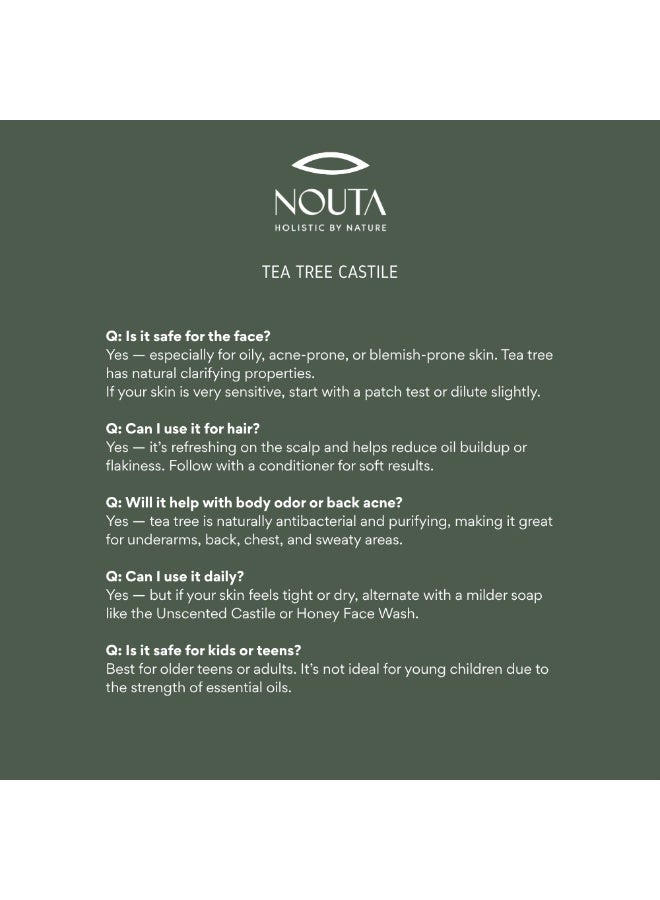 Nouta Tea Tree Castile  Soap – 100% Olive Oil 500ML - Image 2