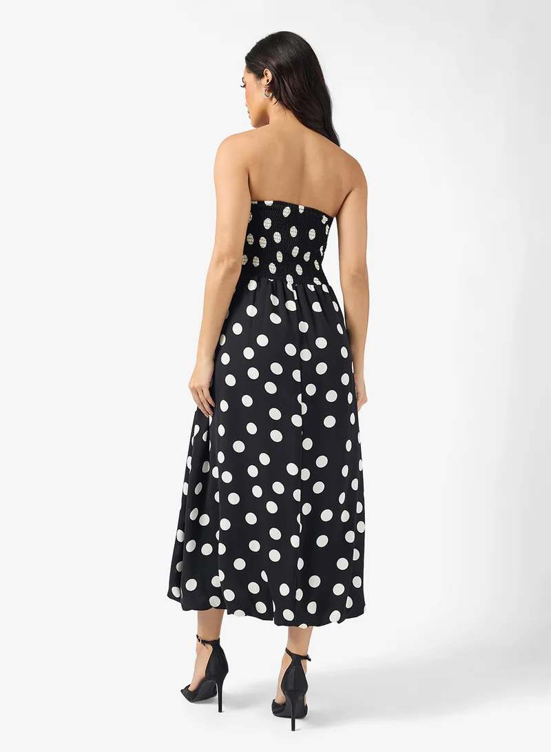 ايلا Bandeau Polka Print Dress