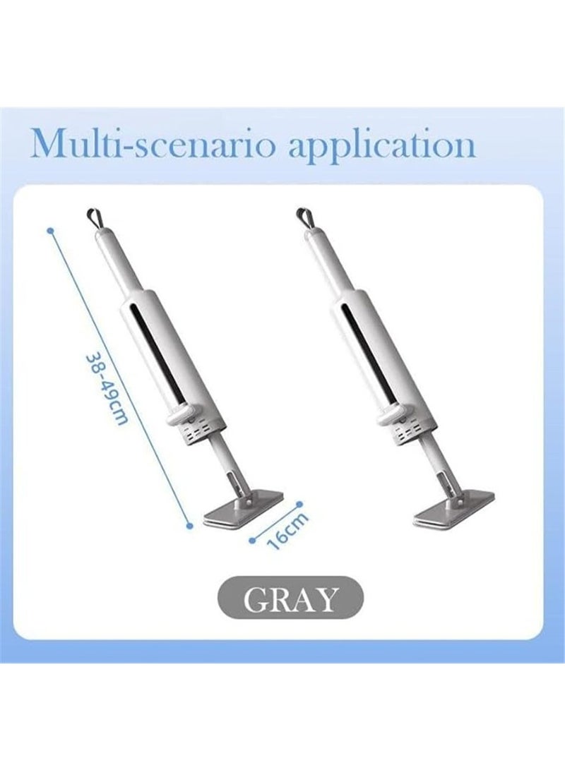 Mini Mop for Small Spaces, Portable Self-Squeeze Short Handle for Desktop Bathroom Kitchen Cleaning with Crevice Brush, Silicone Squeegee and 2 Reusable Microfiber Pads - Image 5