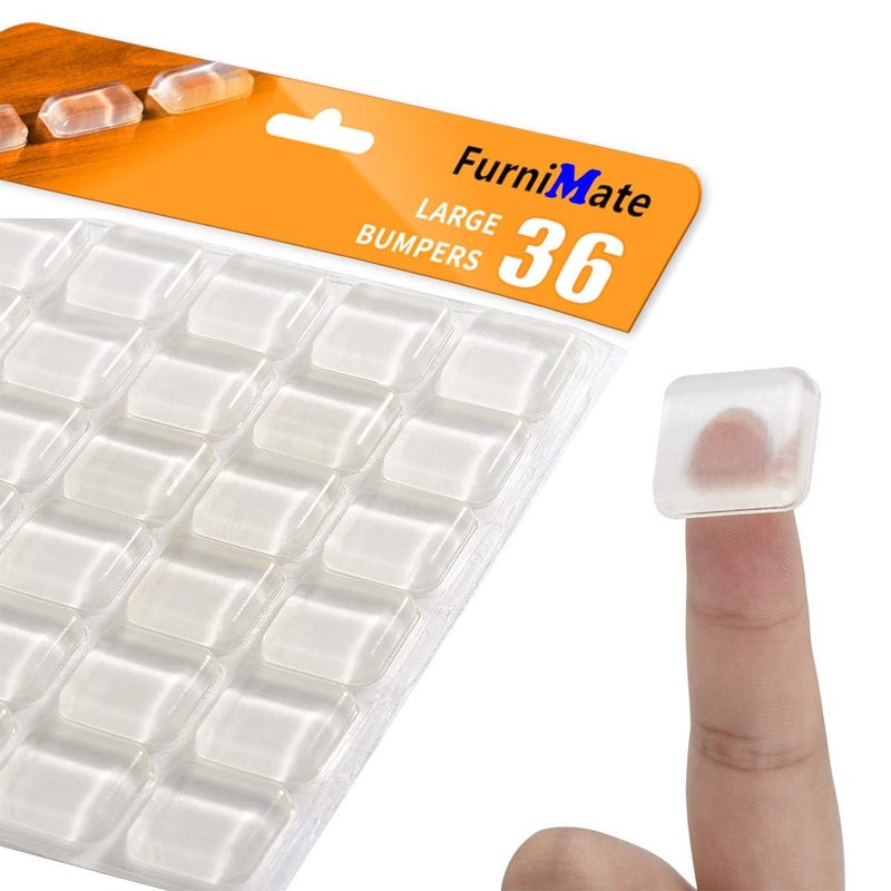 FURNIMATE Rubber Feet For Cutting Board  Cutting Board Feet Non Slip  36Pcs 4/5 Inch Clear Rubber Bumpers Self Adhesive Square - Image 1