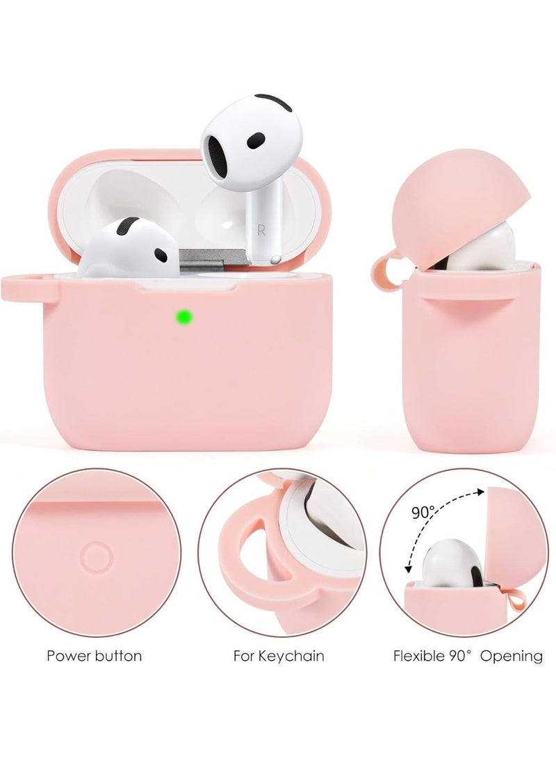 Case Compatible for Apple Airpods 4 - Airpods 4 Cases 2025 Cover Women Cute Silicone iPods 4 Earbuds Wireless Accessories Charging Cases Girl Bling Keychain for Airpod iPods 4th Generation - Image 2