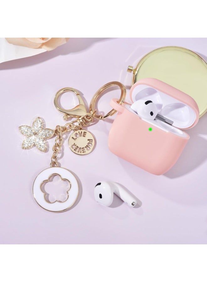 Case Compatible for Apple Airpods 4 - Airpods 4 Cases 2025 Cover Women Cute Silicone iPods 4 Earbuds Wireless Accessories Charging Cases Girl Bling Keychain for Airpod iPods 4th Generation - Image 4