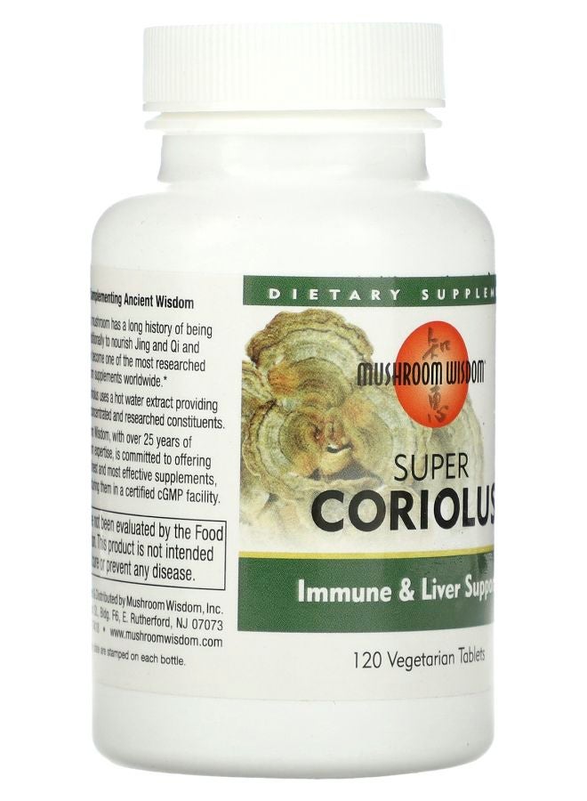Mushroom Wisdom Super Coriolus 120 Vegetarian Tablets - Image 2