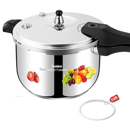 deeluban Stainless Steel Pressure Cooker 8 Quart, Stove Top & Induction Compatible, Heavy-Duty Multi-Safety System, Food-Grade for Home Commercial Use, Deeluban - Image 1