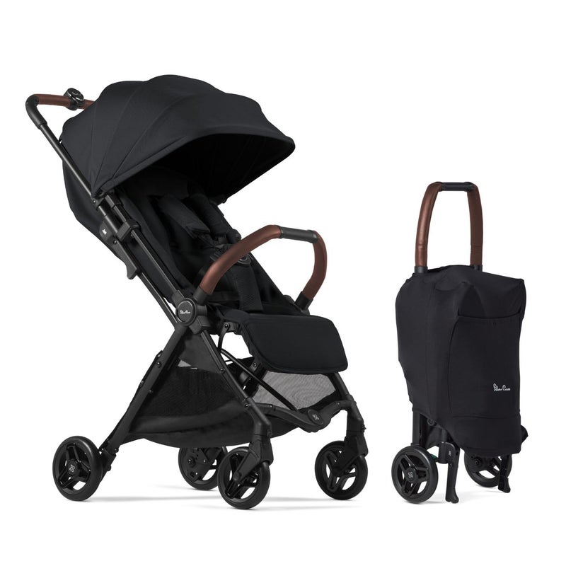 Silver Cross Silver Cross Jet 5 Full Size TSA Approved Infant Toddler Travel Stroller Lightweight Compact Easy to Fold with AllTerrain Wheels and One Hand Full Flat Recline Space Black 