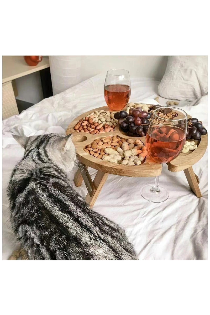 general Outdoor picnic table Mini portable picnic table Folding picnic table folding plates are easy to plate - Image 2