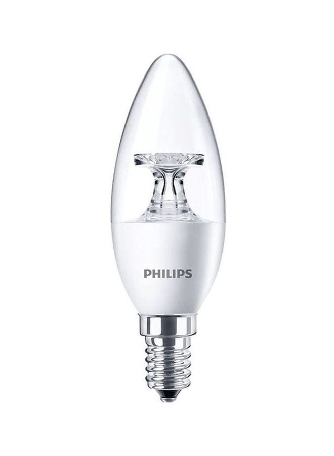 مصباح LED لامع بشكل شمعة أبيض دافئ