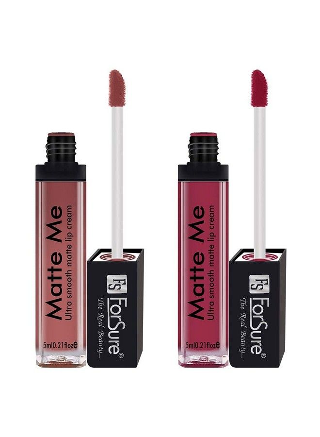 FORSURE Matte Me Liquid Lipstick Non Transferable Combo (Rust Brown Ruby Red Nude Rich Pink Pack Of 4) - Image 4