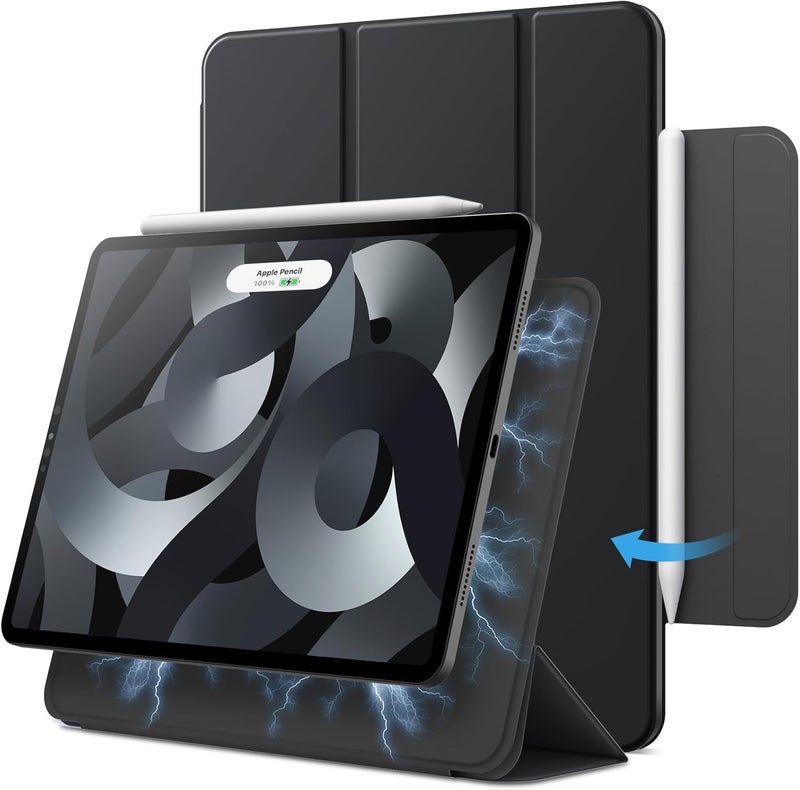 جي تيك جراب مغناطيسي لجهاز iPad Air 11 بوصة M3/M2 2025/2024، وiPad Air 5/4 2022/2020 5Th/4Th 10.9 بوصة، وiPad Pro 11 2018، جراب رفيع للكمبيوتر اللوحي باللون الأسود، مزود بملحق مغناطيسي - Image 1