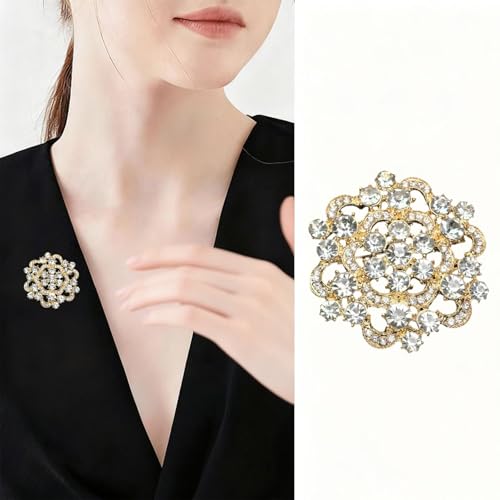 XFSAFDM 2pcs Brooch Pin For Women, Saree Pins For Women Latest, Elegant Rhinestone Saree Brooch, Versatile For Dresses, Weddings, Parties, Adjustable Waist Clip, Gifts - Image 5