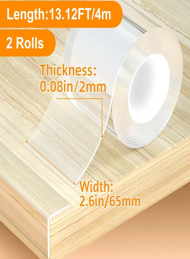 CHENYA 2 Rolls Clear Soft Corner Protectors for Furniture Strip,Sharp Edge & Table Bumper,Window Edge,Wall Protector, Soft Corner Guards Safe for Proof,Table Corner Protectors in Family,2.56 in x 13.12 FT - Image 2