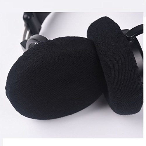 VEVER VEKEFF 2 Pairs Black Stretchable Washable Earcup Cover Fabric Headphone Cover for Most On Ear Headphones with 7~8.5cm Earpads Small Size - Image 3