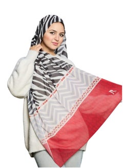 Multicolored crepe chiffon scarf with digital print