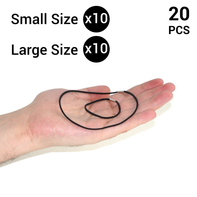 IFAMIO 20 Pcs 2 Sizes Elastic Bands for Notebook Stretchy Closure Loop for Travel Journals Black Ties Bookmark for Daily Planner Refills - Image 2