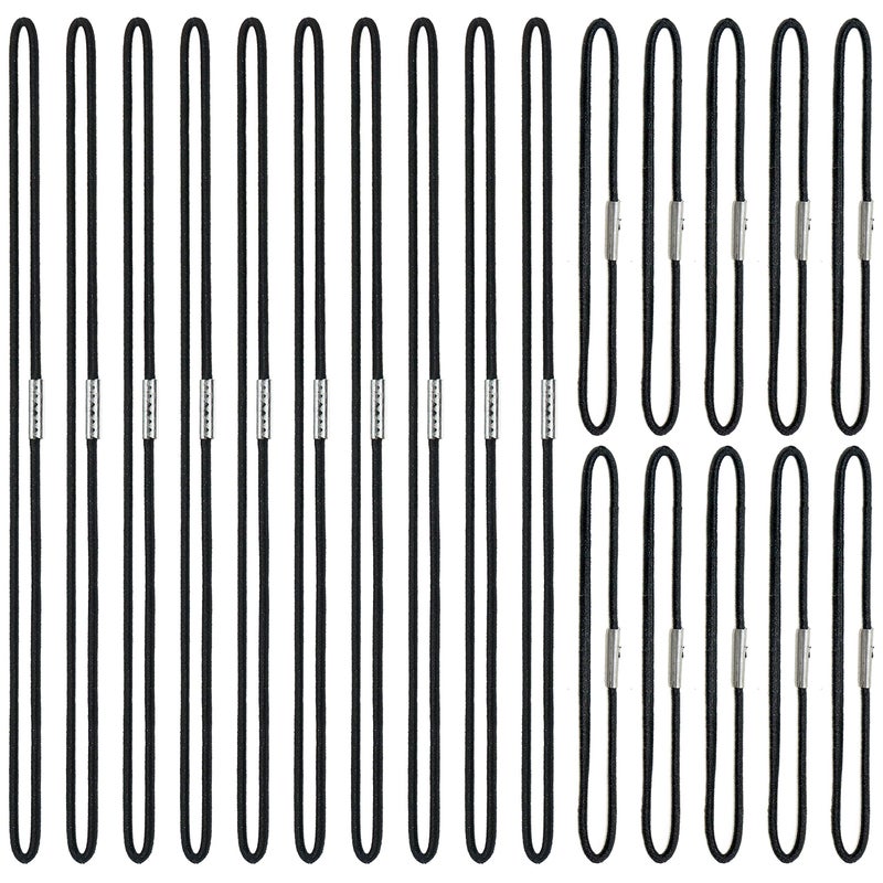 IFAMIO 20 Pcs 2 Sizes Elastic Bands for Notebook Stretchy Closure Loop for Travel Journals Black Ties Bookmark for Daily Planner Refills - Image 1