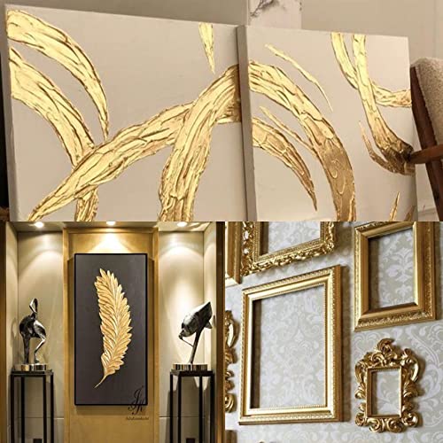 VGSEBA Acrylic Paint Metallic Gold, Non Toxic, Non Fading, 100ml Gold Leaf Paint for Art, Painting, Handcrafts, Ideal for Canvas Wood Clay Fabric Craft Supplies - Image 5