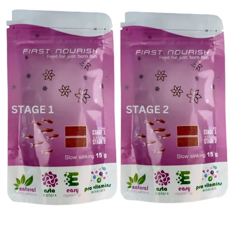 VAYINATO Wa First Nourish|Feed For Just Born Fish|Stage 1 (0.2Mm), 15 Grams & Stage 2 (0.3-0.4Mm), 15 Grams Combo, Slow Sinking Baby Fish Food For All Types Of Baby Fishes - Powder - Image 5