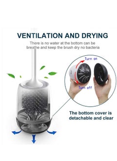 SYOSI Silicone Toilet Brush and Holder, Bathroom Toilet Brush Holder Set, Silicone Toilet Cleaning Brush Kit with Soft Bristle Brush  - Image 4