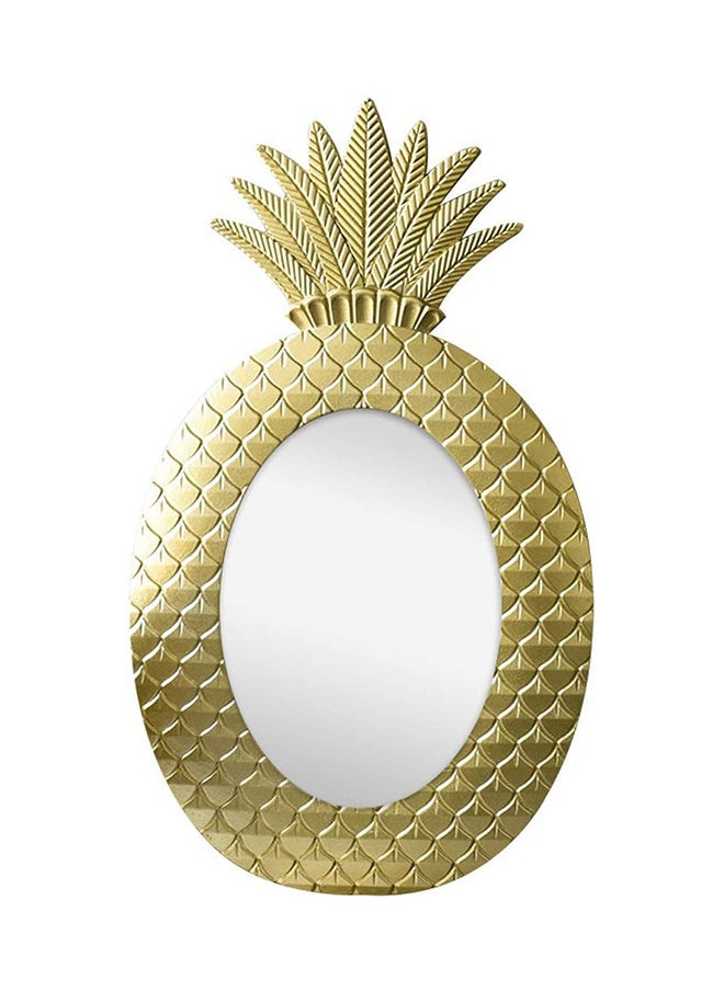 HOME TASTE Hometaste Wall Mirror Pineapple Shaped Mirror Decorative Wall Hanging Mirror Decorative Golden Mirror Wall Mounted Makeup Mirror Vintage Cosmatic Mirror Dressing Mirror Bathroom Wall Mirror 