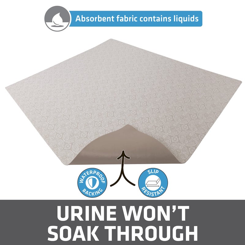 Drymate Cat Litter Box Mat, Litter Trapping Mat, Waterproof, Urine-Proof, Absorbent, Machine Washable, Soft on Paws, Contains Mess, Protects Floors, Kitten Supplies, Beige, 29x36 XL - Image 3