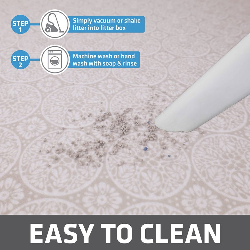 Drymate Cat Litter Box Mat, Litter Trapping Mat, Waterproof, Urine-Proof, Absorbent, Machine Washable, Soft on Paws, Contains Mess, Protects Floors, Kitten Supplies, Beige, 29x36 XL - Image 5