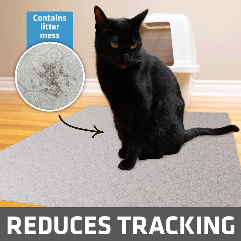 Drymate Cat Litter Box Mat, Litter Trapping Mat, Waterproof, Urine-Proof, Absorbent, Machine Washable, Soft on Paws, Contains Mess, Protects Floors, Kitten Supplies, Beige, 29x36 XL - Image 2