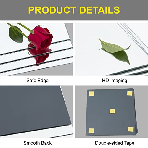 Ruomeng Home Gym Mirrors 12" x 12" x 16Pcs Wall Mounted Mirror Glass Frameless Full Length Mirror Tiles for Home Gym, Bedroom, Door & Bathroom - Image 5