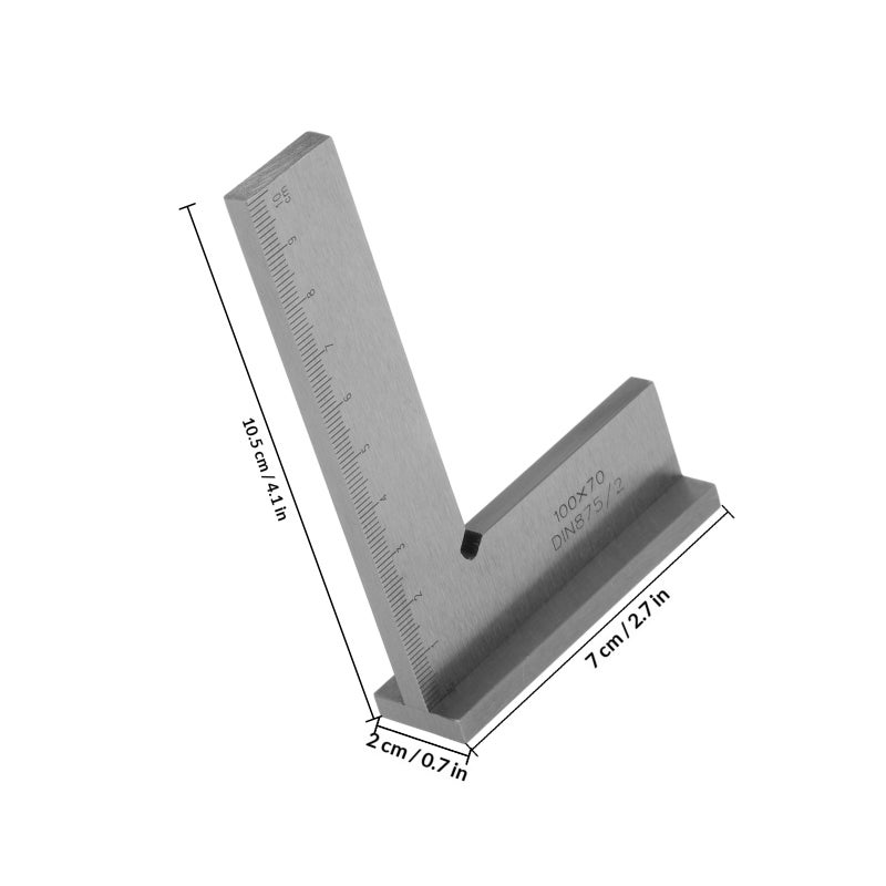 Machinist Precision Engineer Wide Seat Steel 90 Right Angle Ground Hardened Steel Angle Ruler Woodworking Tool - Image 2