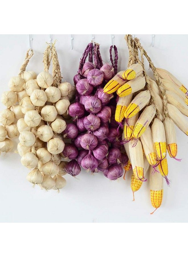 Velidy 1Pack Simulation Artificial Lifelike Fake Vegetable Artificial Garlic Red Pepper Fake Vegetables Onion Hanging Rope Home Decor Photography Props (Onion)  - Image 4