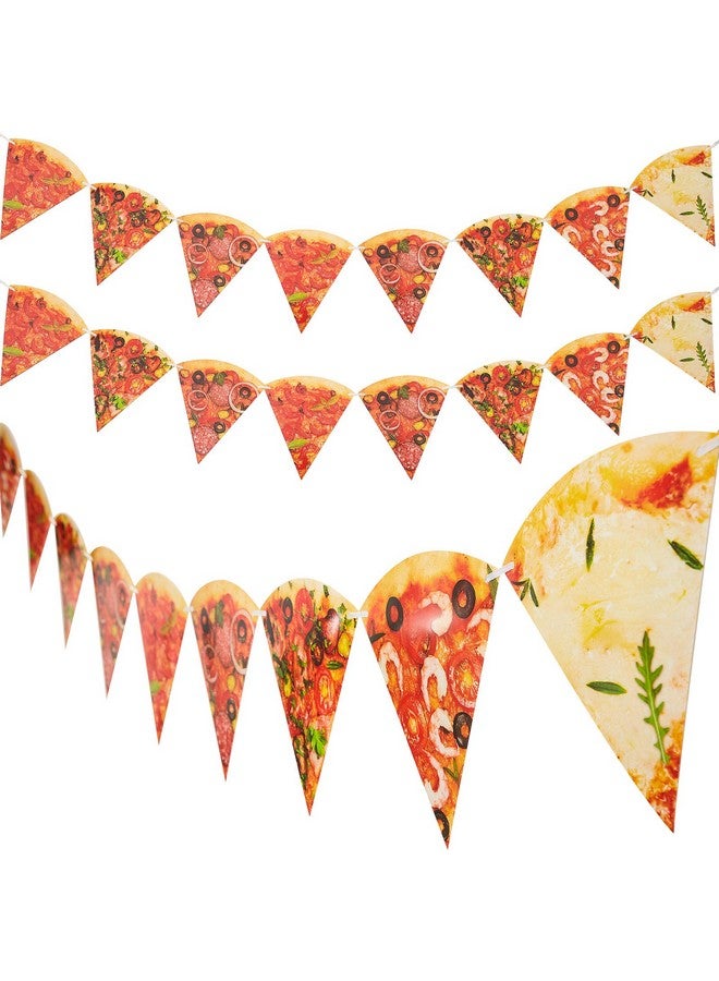BOAO زينة بيتزا بواو 4 قطع 42 قدم لافتة حفلة جاراندا علم زينة لحفلة البيتزا ذات موضوع السلحفاة لوازم عيد الميلاد، مُجمعة مسبقًا - Image 1