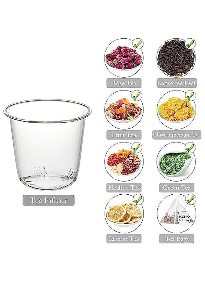 HOOKOR Glass Tea Cup with Infuser and Lid, Steeping Mug with Removable Strainer and Lid for Loose Leaf Tea, Borosilicate Glass Mug for Blooming Tea (400ml)  - Image 5