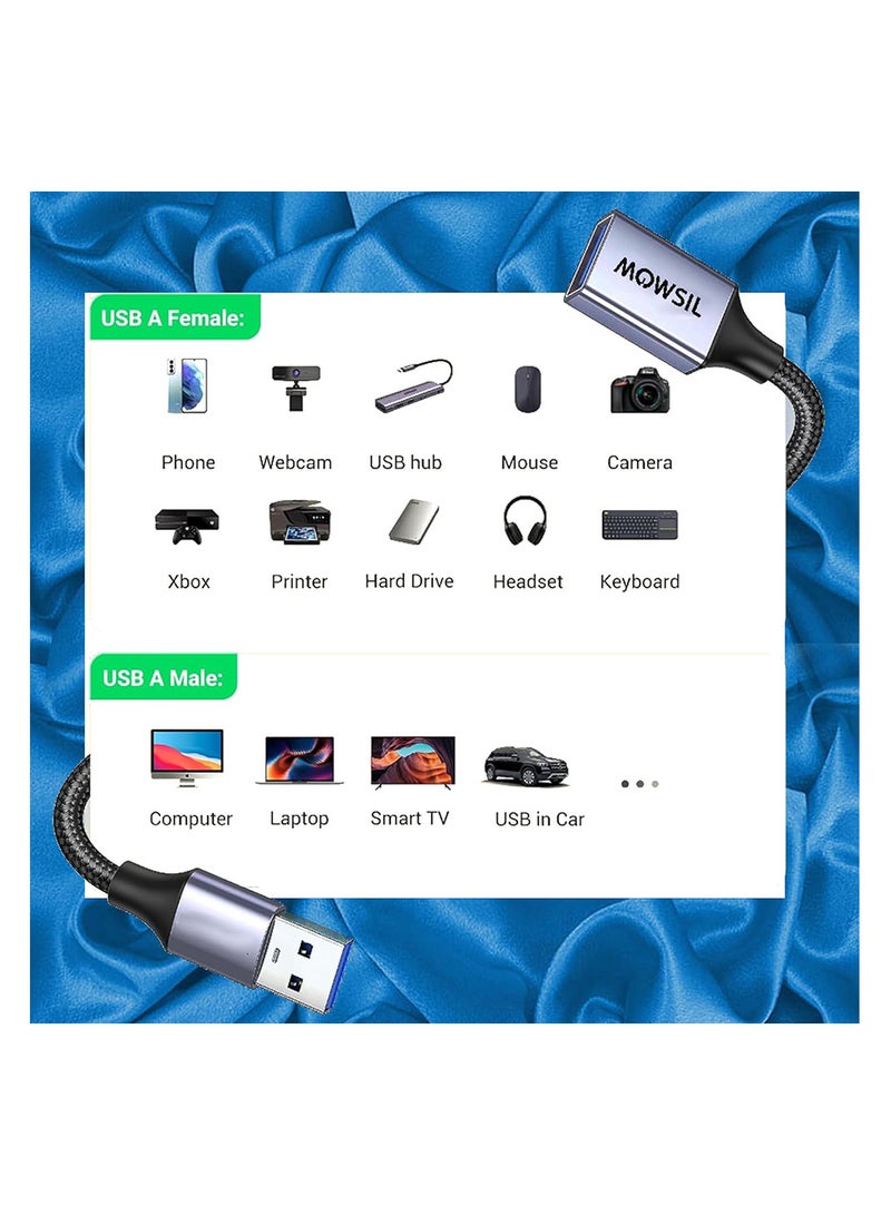 MOWSIL USB Extension Cable 15Mtr, USB A Male to Female Extension Cord USB 3.0 Extender 5Gbps Data Transfer Compatible with Webcam, Phone, USB hub, Mouse, Keyboard, Hard Drive, Headset, - Image 5