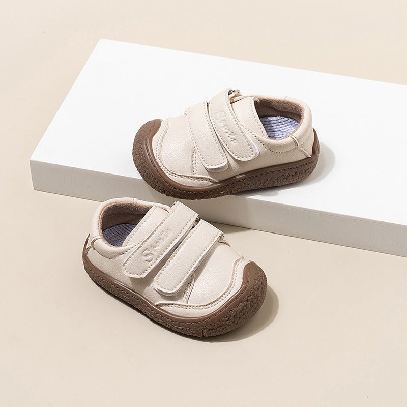 bigegog Soft Leather Anti-Kick Toe-Protection Toddler Walking Shoes for Boys and Girls, Spring Autumn New Arrival, Cute Baby Shoes, Low-Top Casual - Image 1