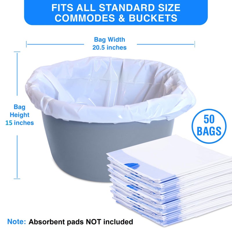 KAREMAXX 50 Bedside Commode Liners Bags For Commode Toilet - Leak Proof & Odorless Potty Liners For Portable Potty Chair Liners - Potty Bags For Portable Toilet Bags - Bedside Toilet Liners Disposable Adult - Image 2