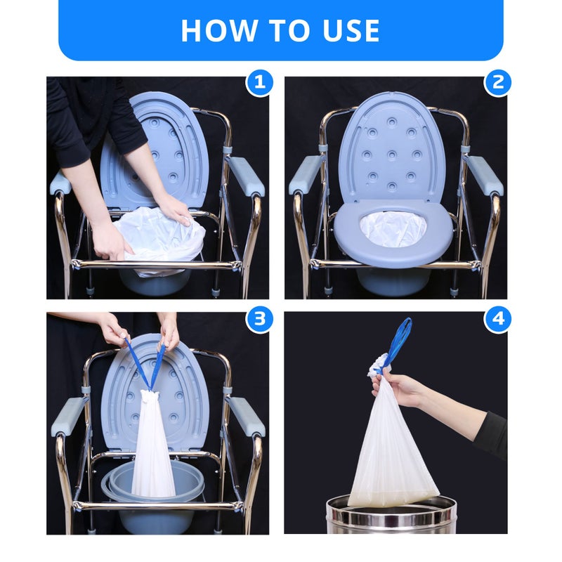 KAREMAXX 50 Bedside Commode Liners Bags For Commode Toilet - Leak Proof & Odorless Potty Liners For Portable Potty Chair Liners - Potty Bags For Portable Toilet Bags - Bedside Toilet Liners Disposable Adult - Image 3