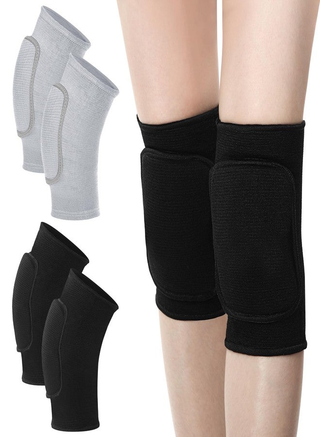 Zomiboo 4 Pcs Kids Knee Pads for Skating Dance Volleyball Knee Pad Anti Slip Sponge Kneepads Soft Elastic Protector for Dancers Girls Boys Sports Dance Skating Cycling(Black, Gray,X-Small) - Image 1