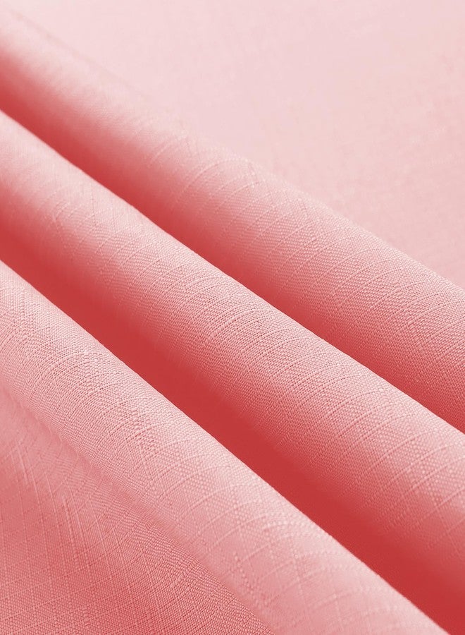 SASTYBALE Pink Faux Linen Tablecloth 52x70 Inch Rectangle - Spill-Proof Stain Resistant Wrinkle-Free Decorative Cover for Mother's Day Romantic Dinner, Kitchen & Wedding Party - Image 3