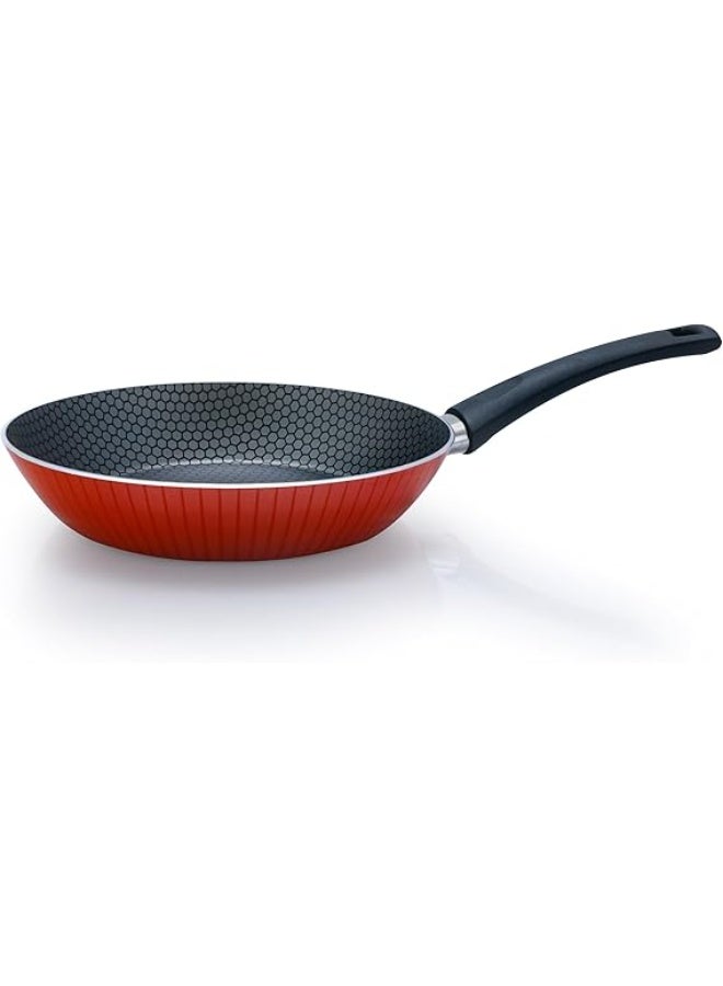 Trueval 15-Piece Cookware Set (Pot 16, 18, 20, 26 - Frying Pan 24 - Brioche 12 - Roasting Rack - Serving Piece), classic red - Image 3